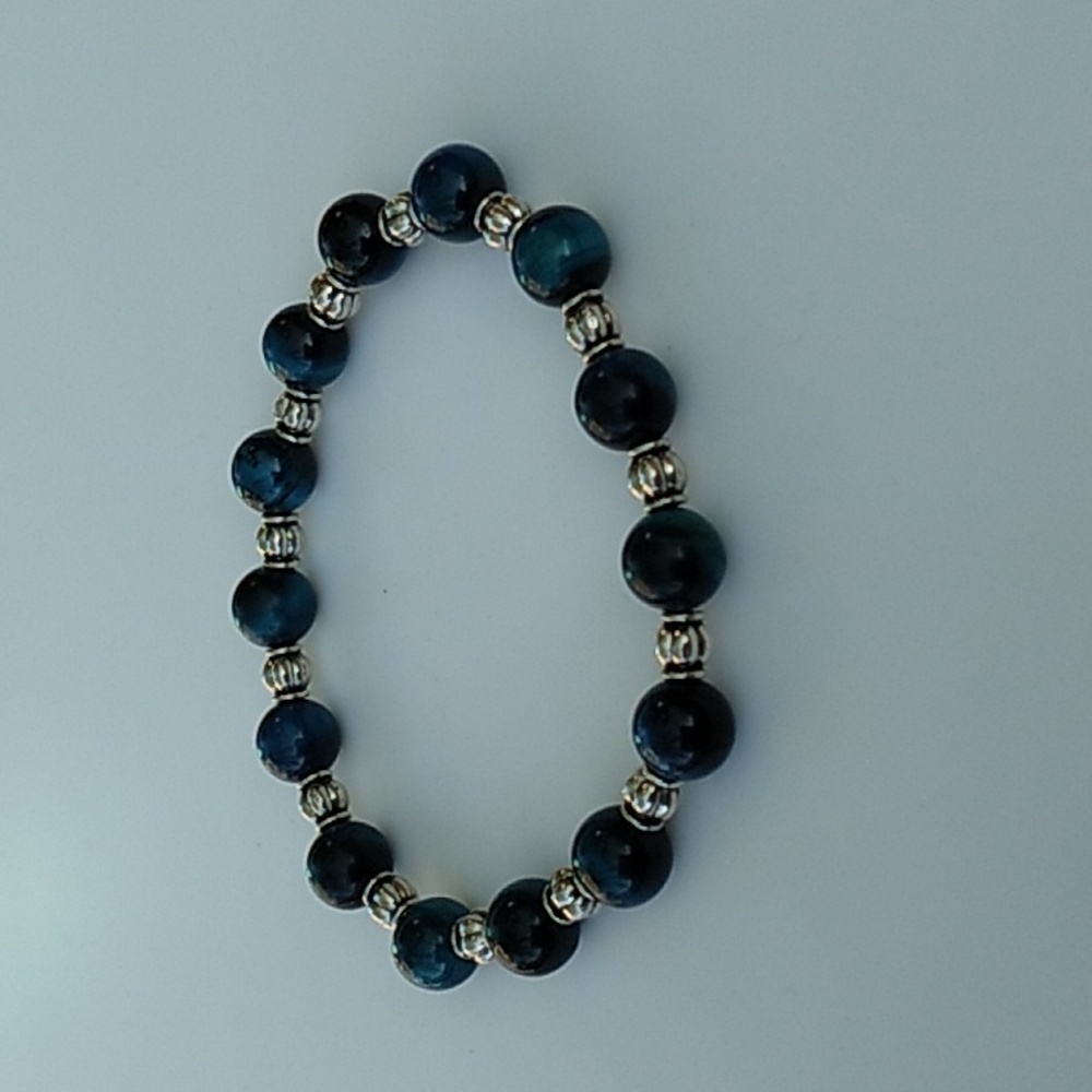 Blue Tigers Eye stretch bracelet